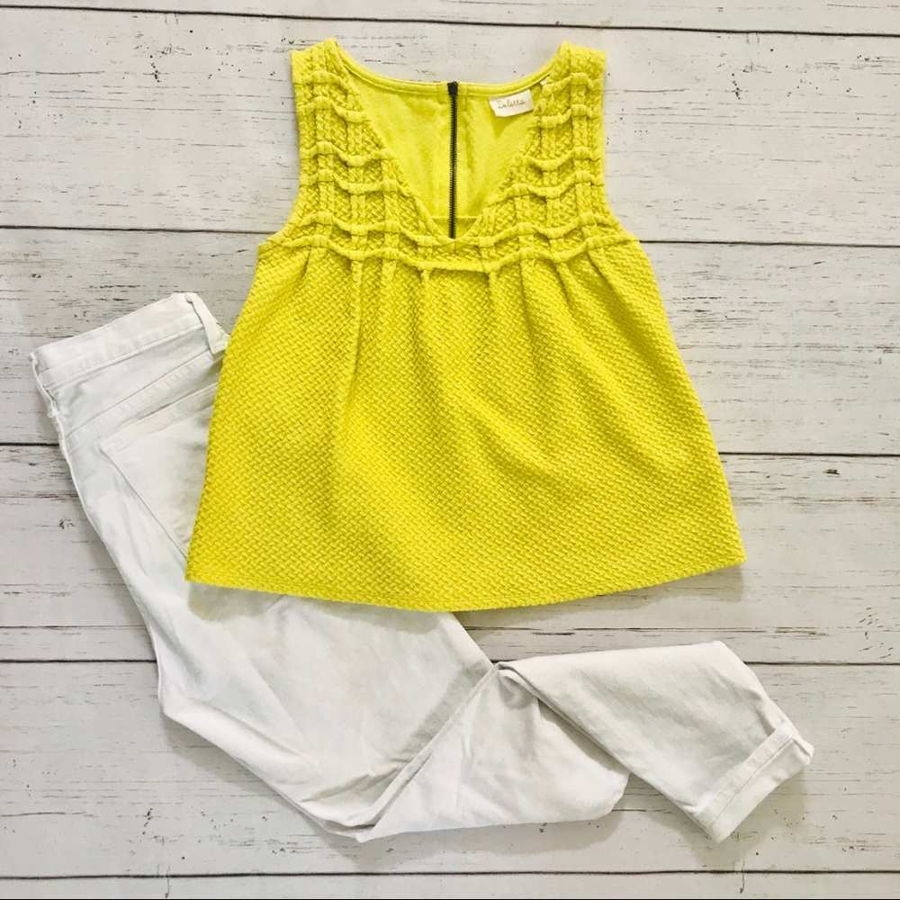 ANTHROPOLOGIE Smocked Textured Tank